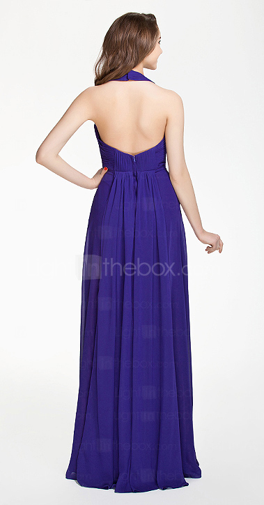 Sheath/Column Halter Floor-length Chiffon Bridesmaid Dress Sheath/Column Halter Floor-length Chiffon Bridesmaid Dress