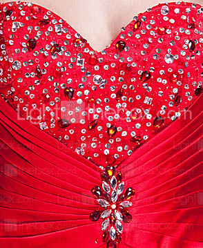Ball Gown Strapless Sweetheart Floor-length Satin Tulle Evening Dress 