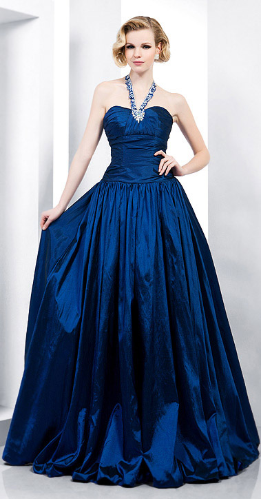 A-line Halter Floor-length Taffeta Evening Dress A-line Halter Floor-length Taffeta Evening Dress