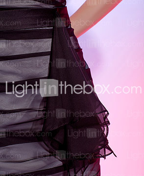 Sheath/ Column Strapless Short/ Mini Chiffon Over Satin Cocktail Dress Sheath/ Column Strapless Short/ Mini Chiffon Over Satin Cocktail Dress