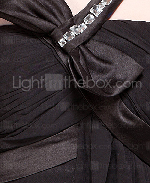 Sheath/ Column One Shoulder Floor-length Chiffon Over Stretch Satin Evening Dress Sheath/ Column One Shoulder Floor-length Chiffon Over Stretch Satin Evening Dress