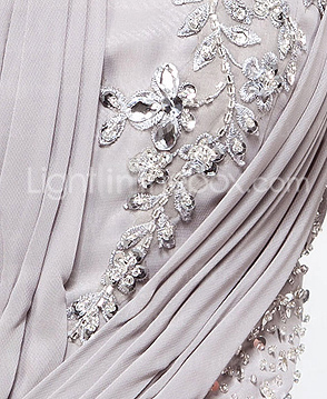 A-line One Shoulder Court Train Chiffon Evening Dress A-line One Shoulder Court Train Chiffon Evening Dress