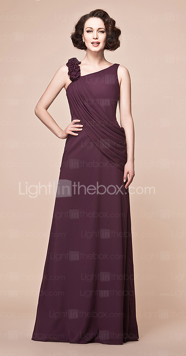 Sheath/Column Straps Floor-length Chiffon Mother of the Bride Dress 