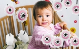 surveiller bébé avec vision de nuit et à av (conception de fleur)