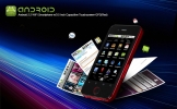 Android 2.2 w smartphone wifi / 3,5 pulgadas de pantalla táctil capacitiva + gps (rojo)