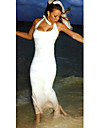 mariah carey schede / column halster enkellange elastisch geweven satijn chiffon beroemdheid trouwjurk (wsm0379)