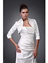 Beautiful 3/ 4-Length Sleeves Satin Bridal Jacket/ Wedding Wrap
