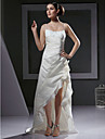 A-line/Princess Strapless Floor-length Satin Wedding Dress