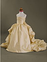Ball Gown Spaghetti Straps Court Train Taffeta Flower Girl Dress