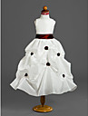 Ball Gown Jewel Tea-length Taffeta Flower Girl Dress 