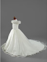 A-line Off-the-shoulder Court Train Organza Flower Girl