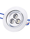 3w 220-250lm lâmpada do teto branco / luz para baixo com motorista levou (85-265V)