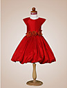 A-line Jewel Knee-length Taffeta Flower Girl Dress
