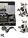 kit tattoo profissional com 2 armas de tatuagem e de energia lcd