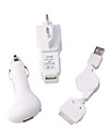 3 i 1 oplader - bil oplader / Rejselader / usb oplader med datakabel