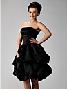 Ball Gown Strapless Knee-length Satin Bridesmaid/ Wedding Party Dress