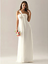 Empire One Shoulder Floor-length Chiffon Over Elastic Satin Bridesmaid/Wedding Party Dress 