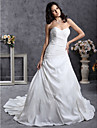 A-line/Princess Sweetheart Court Train Taffeta Wedding Dress 
