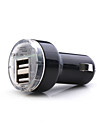 caricabatteria da auto per ipad gadget 2/ipad/iphone/ipod/usb alimentato - doppia porta USB (nero)