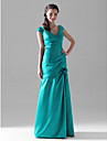 Trumpet/Mermaid V-neck Floor-length Satin Bridesmaid Dress 