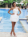 Ball Gown Sweetheart Short/ Mini Satin Organza Weddding Dress