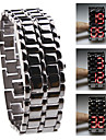 Montre LED Sportive pour Homme Lava, Bracelet Noir en Métal, Sans Cadran