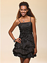 A-line Spaghetti Straps Short/Mini Taffeta Cocktail Dress 