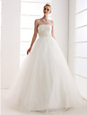 Ball Gown Strapless Floor-length Satin Wedding Dress