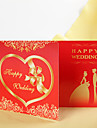 Invitation rouge de mariage plié (jeu de 60)