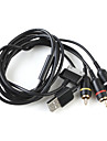 AV Composite Cable with USB Charging Cable for Samsung P1000 - Black (175CM)