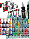 52 Flaschen der Tattoofarbe / 40 * 5 ml, 10 * 15ml, 1 * 30 ml und 1 * 60ml