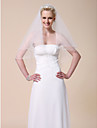 Two-tier Elbow Wedding Veil With Pencil Edge