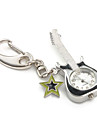 unieke gitaar pc quartz sleutelhanger horloge (zwart)