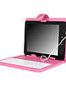 Leather Protective Case with Keyboard + built-in the sliding lock for 8 Inch Tablet PC - Pink