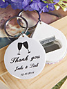 Personalized Bottle Opener / Key Ring - Toasting Flutes (set of 12)