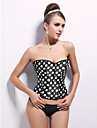 Damask stropløs foran busk lukning korsetter part shapewear