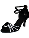 salón de baile latino zapatos de raso de cristal superior con zapatos de salón de baile de la práctica para las mujeres