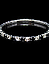 Black And Clear Ladies' Rhinestone Wedding Tennis In Silver Alloy