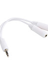 Gold Plated 3.5mm Stereo Audio Jack Splitter Y-Cable White