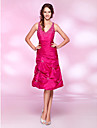  A-line V-neck Knee-length Taffeta Cocktail Dress