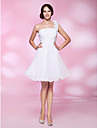 A-line One Shoulder Knee-length Chiffon Cocktail Dress 