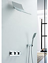 Contemporary Shower Faucet with Rain Shower Head + Hand Shower
