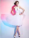 A-line Halter Knee-length Chiffon Cocktail Dress