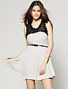 ts Spleißen Mesh ruffle dress