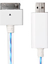 USB Blue LED Charge and Sync Cable for iPhone, iPad and iPod (80 cm, White)
