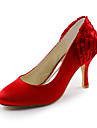 Satin Stiletto Pumps With Flower For Wedding (More Colors)