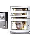 Four 7 Inch Monitor  Color Video Door Phone System with  Alloy Weatherproof Cover Camera