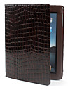 beskyttende PU lærveske for iPad 2 (brun slangeskinn)