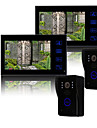 Two 7 Inch TFT LCD Video Door  with Touch key + 2 Rain-proof Outdoor Units
