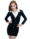 Golden Buckled Bodycon Long Sleeve Mini Dress